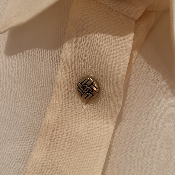 CHANEL Cream Long Sleeve Blouse Size 46 beautiful 88% wool 12% nylon - Picture 3 of 14